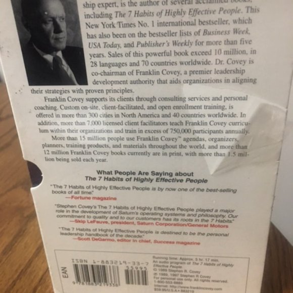 Cassette Tapes Stephen R. Covey 7 Habits of Highly Effective People  NWT - Picture 3 of 7